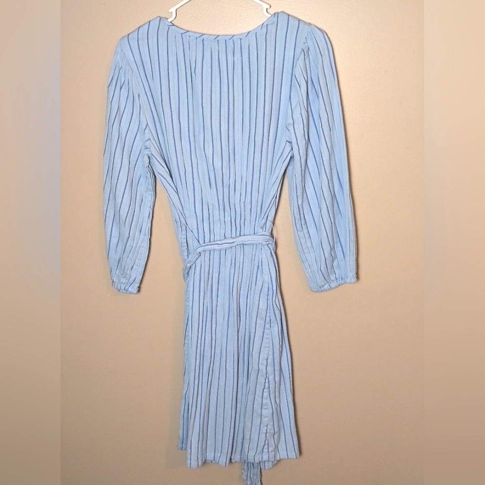 Women's J. Crew Balloon Sleeve 100% Cotton Striped Midi Dress, Size Medium - Picture 3 of 5